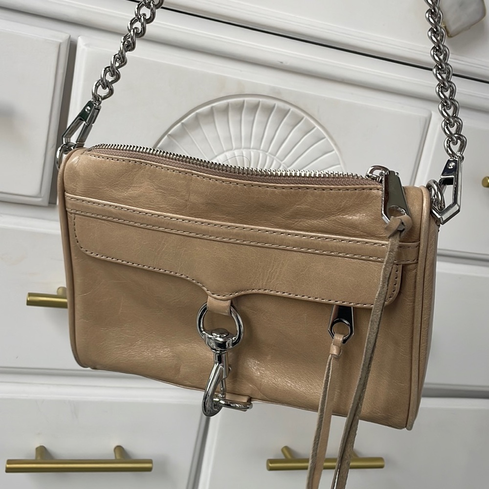 Rebecca Minkoff Tan Mini MAC with silver hardware